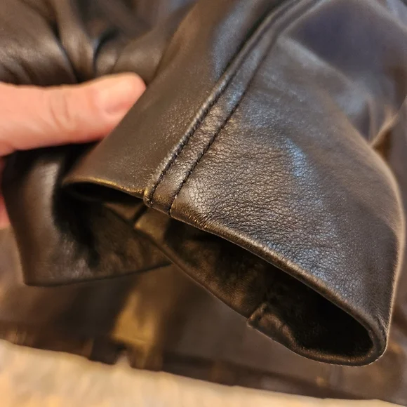 Reed Lambskin Leather Women's Black Zip Up Jacket Size Medium - Picture 10 of 14